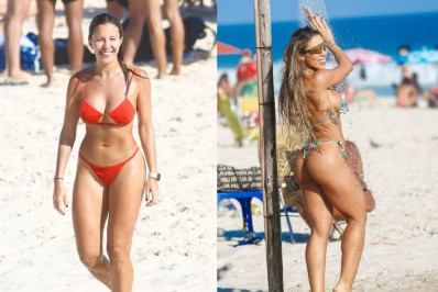 Bárbara Coelho, Tati Minerato e mais famosos curtem dia de praia no Rio