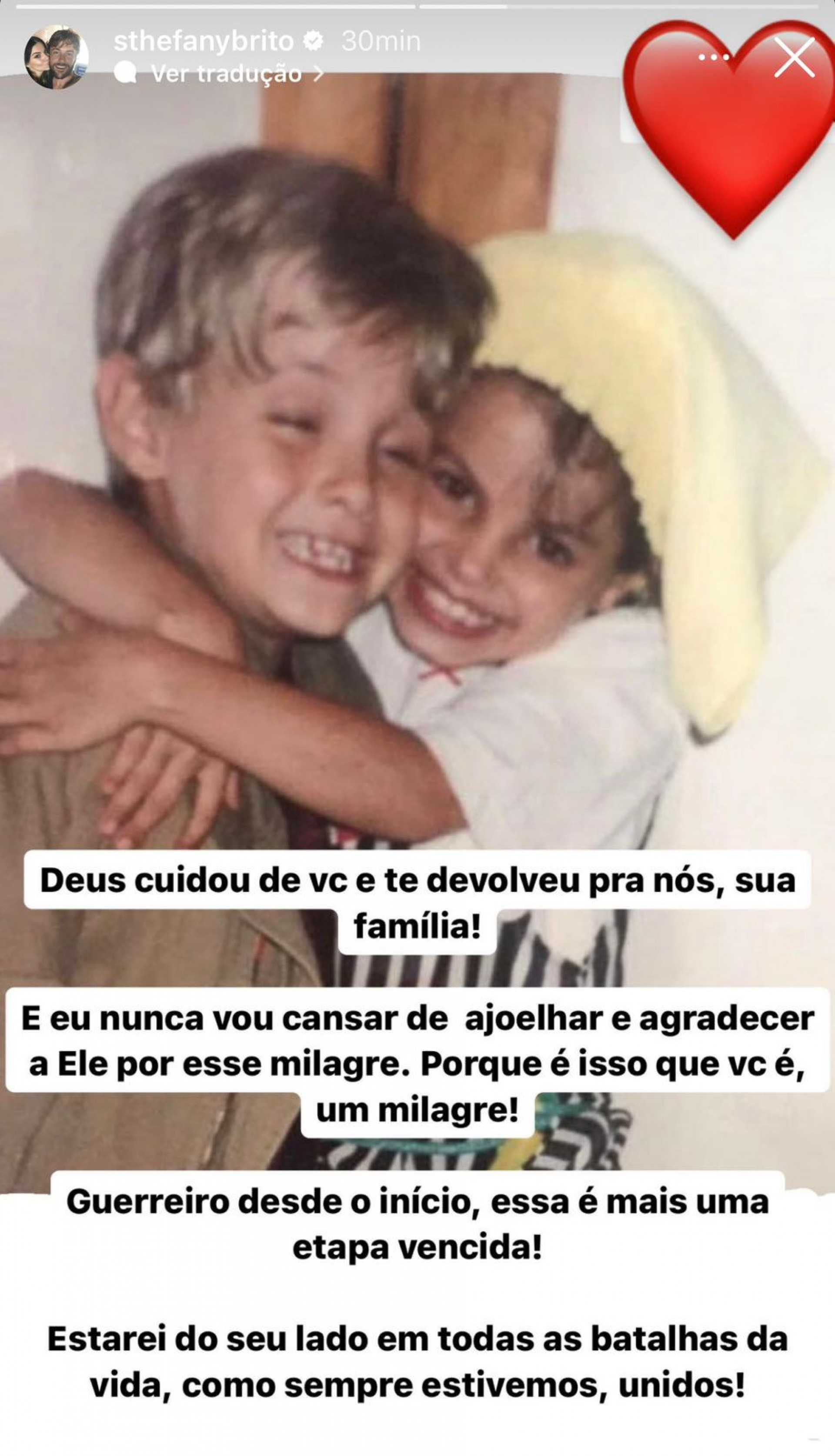 Sthefany Brito comemora melhora no estado de saúde de Kayky Brito - Reprodução