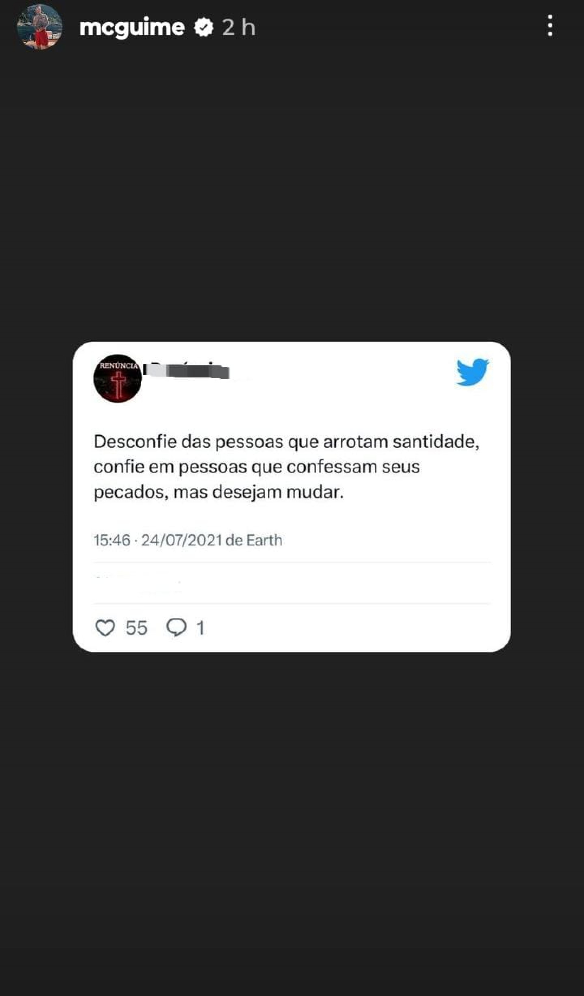 MC Guimê manda suposta indireta para a ex-esposa, Lexa - Reprodução/Instagram