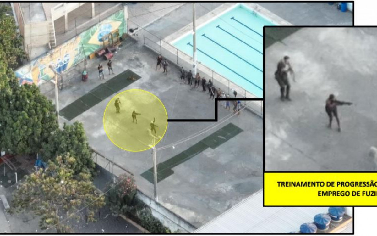 Drones registraram treinamento de criminosos na Vila do João, no Complexo da Maré - Divulgação