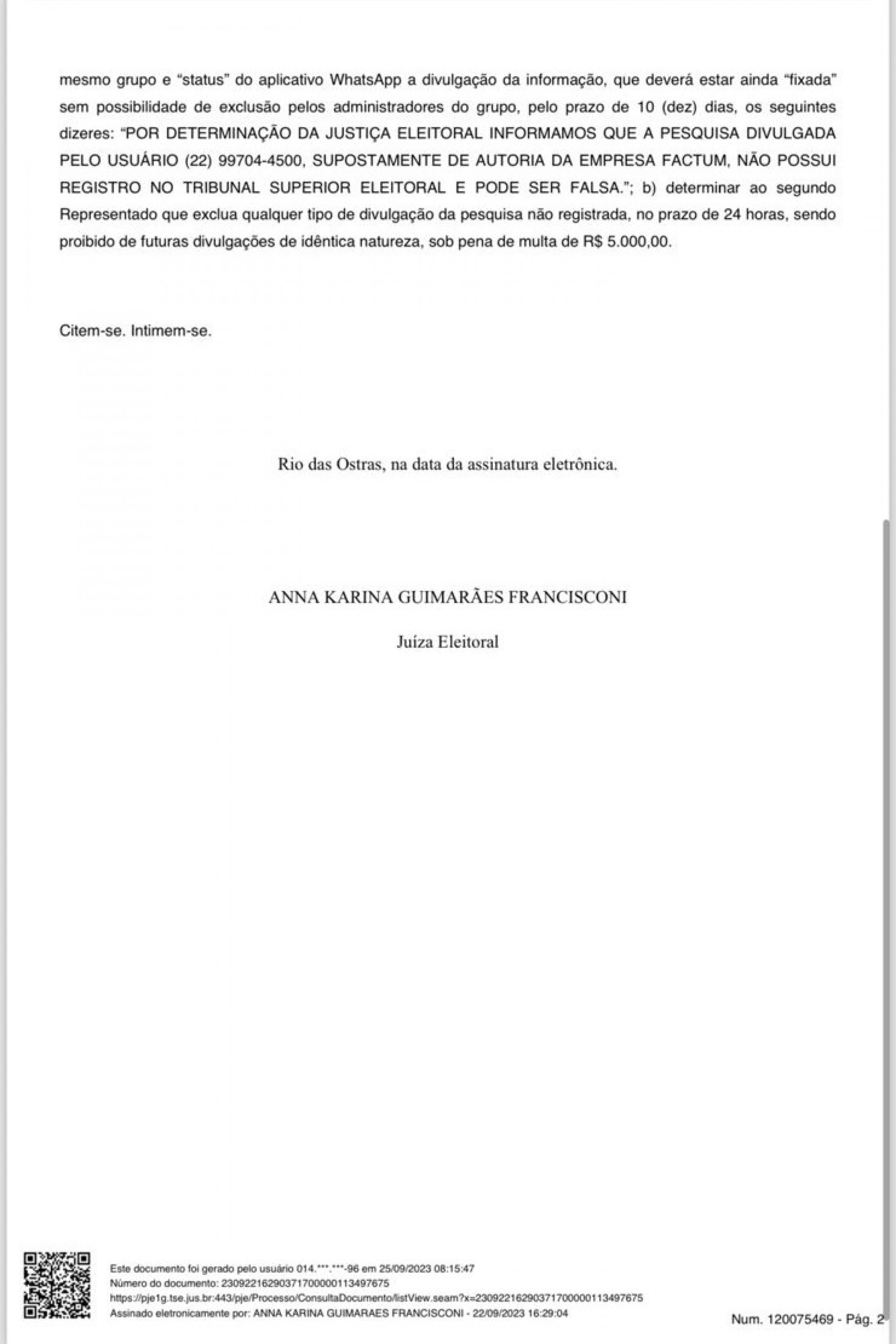 Al&eacute;m da remo&ccedil;&atilde;o do conte&uacute;do, a decis&atilde;o judicial exige que o Facebook fixe, por um per&iacute;odo de 10 dias, uma mensagem nos grupos onde a pesquisa foi divulgada - Foto: Divulga&ccedil;&atilde;o