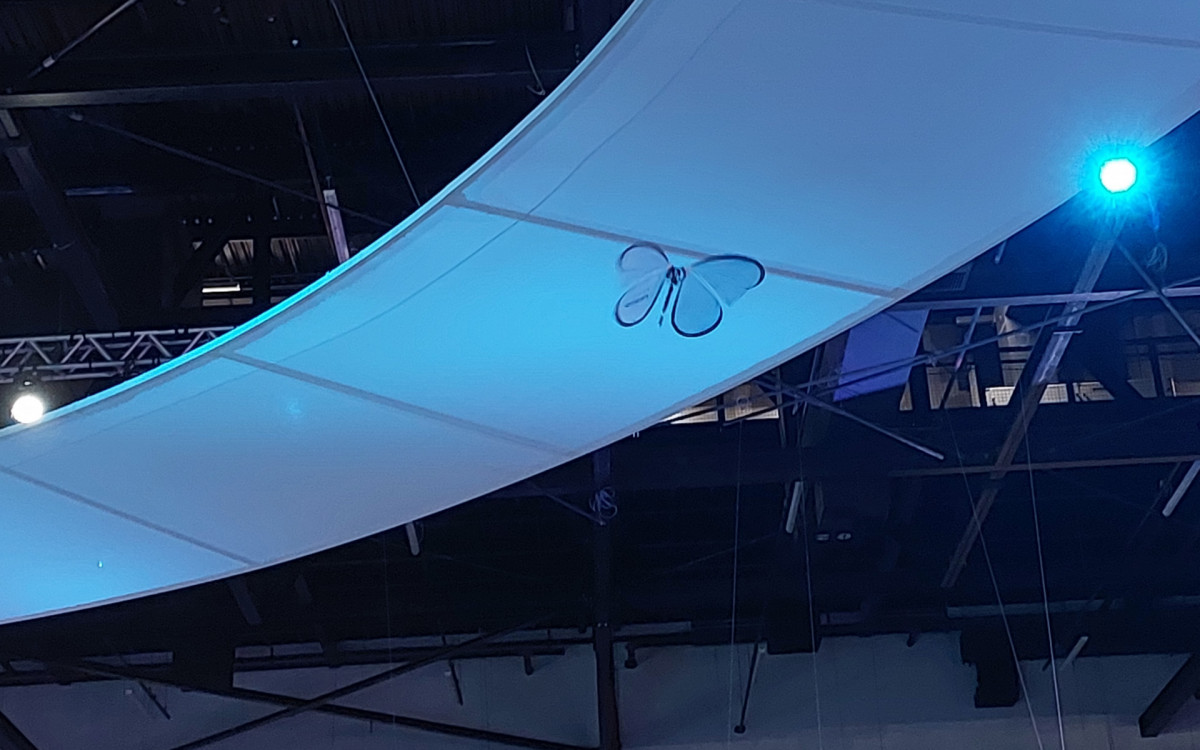 Borboleta robótica chama a atenção no evento - Saulo Junior/Agência O Dia