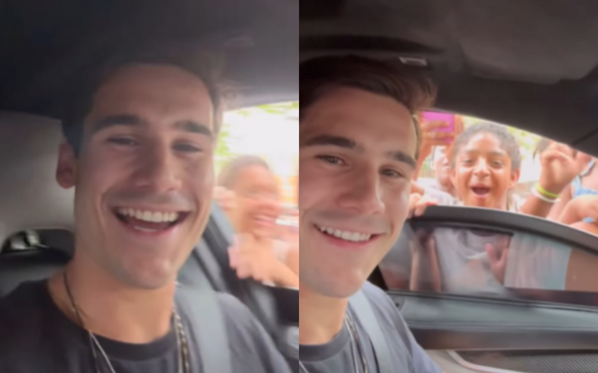 Nicolas Prattes fez a alegria da criançada ao distribuir doces no Dia de São Cosme e Damião - Reprodução/Instagram