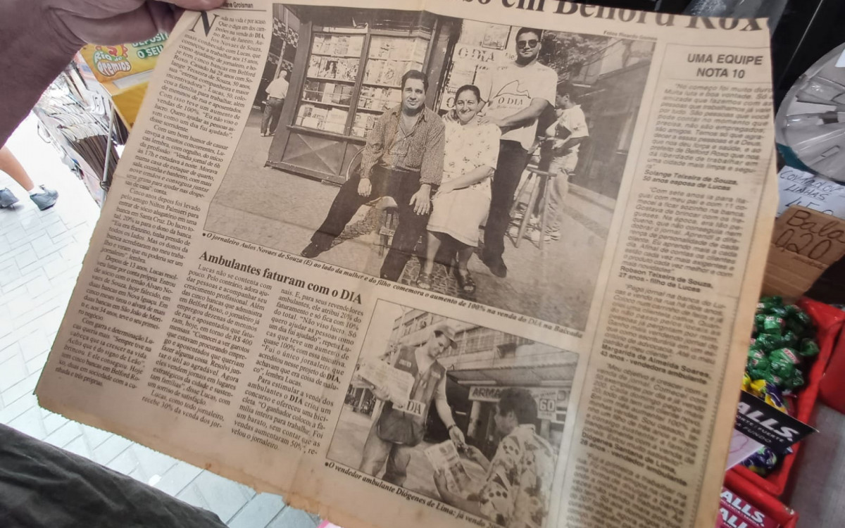 Reportagem antiga sobre a banca de Aulos de Souza e da esposa Solange de Souza - Agência O Dia