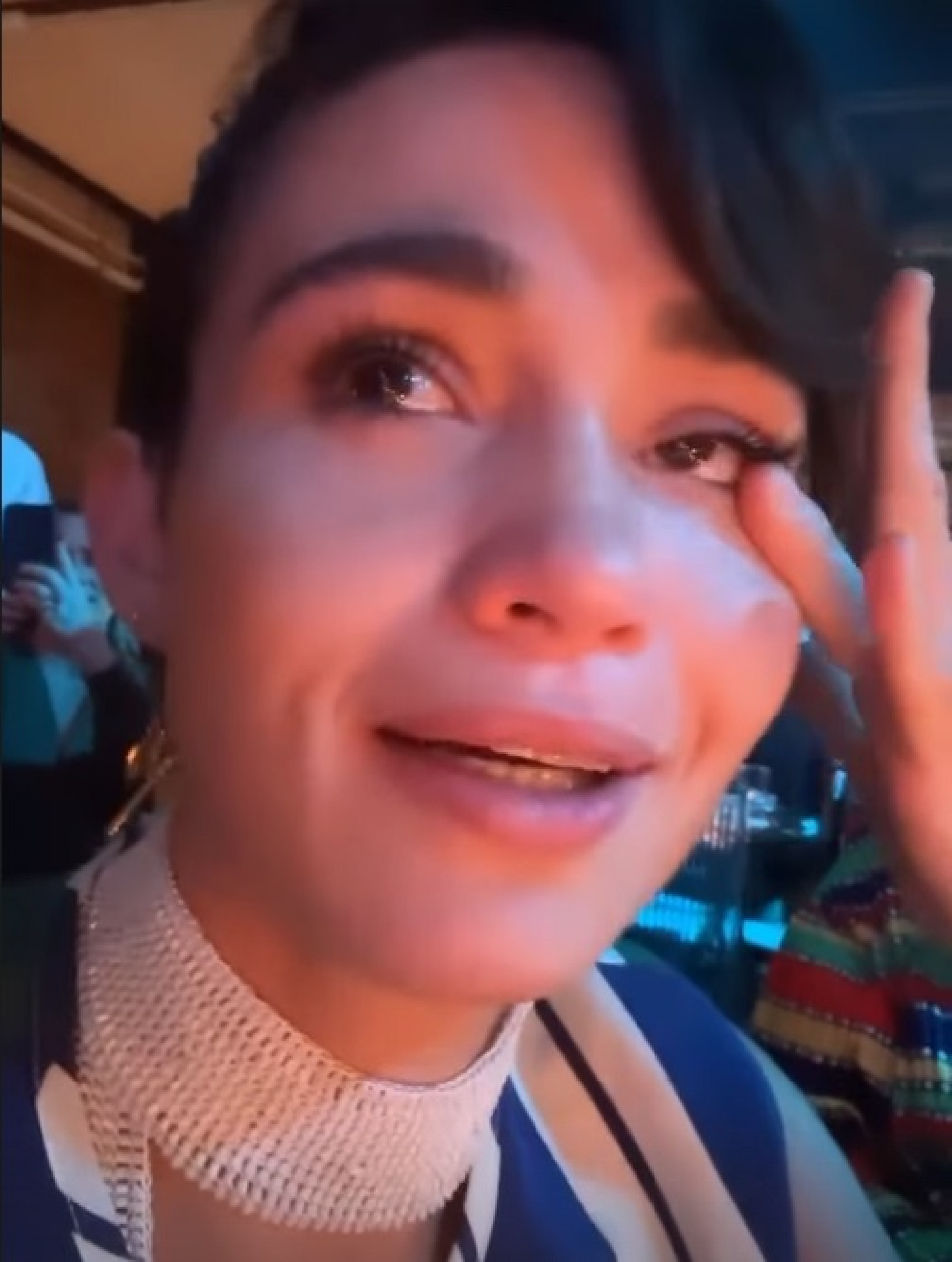 Nanda Costa se emociona durante show de Carlinhos Brown - Reprodução do Instagram