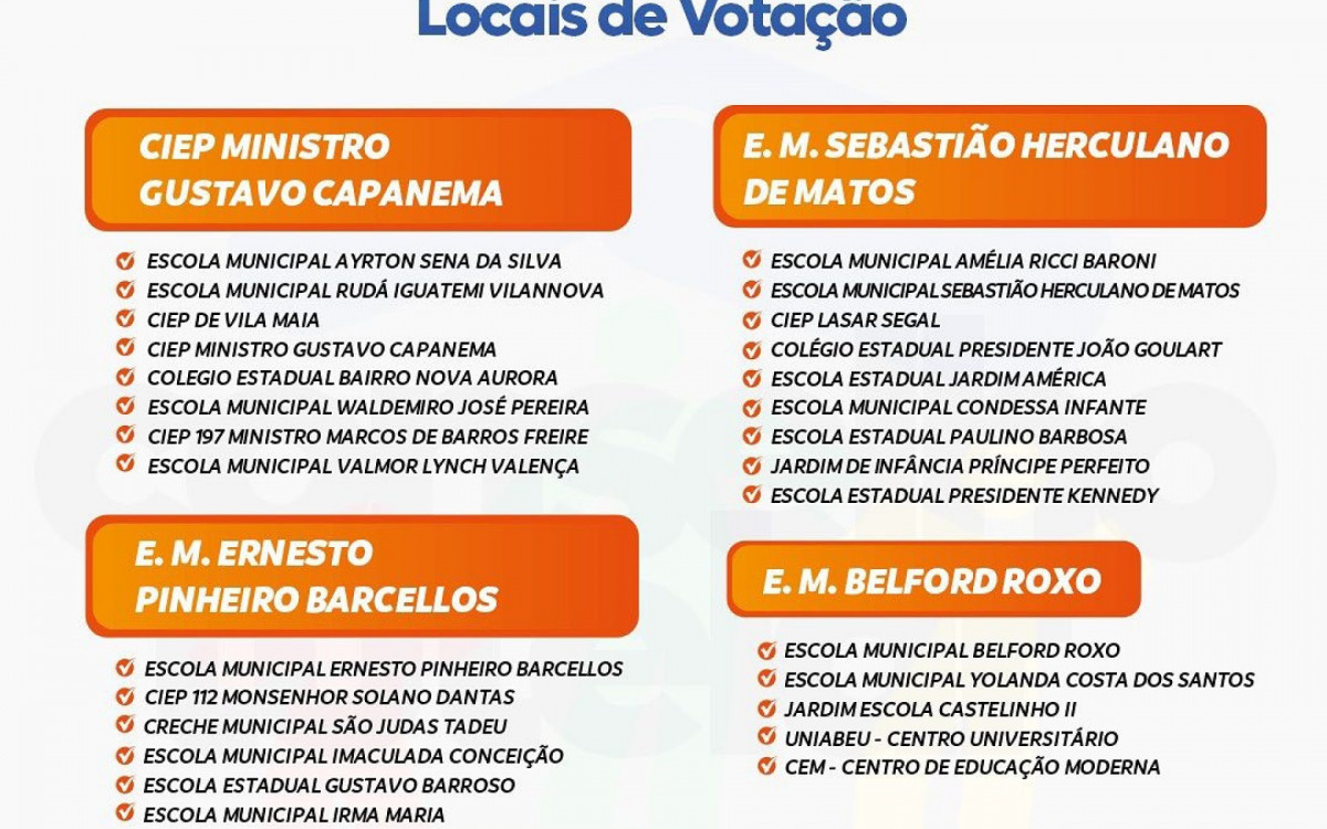 Locais de votação 1 - Belford Roxo