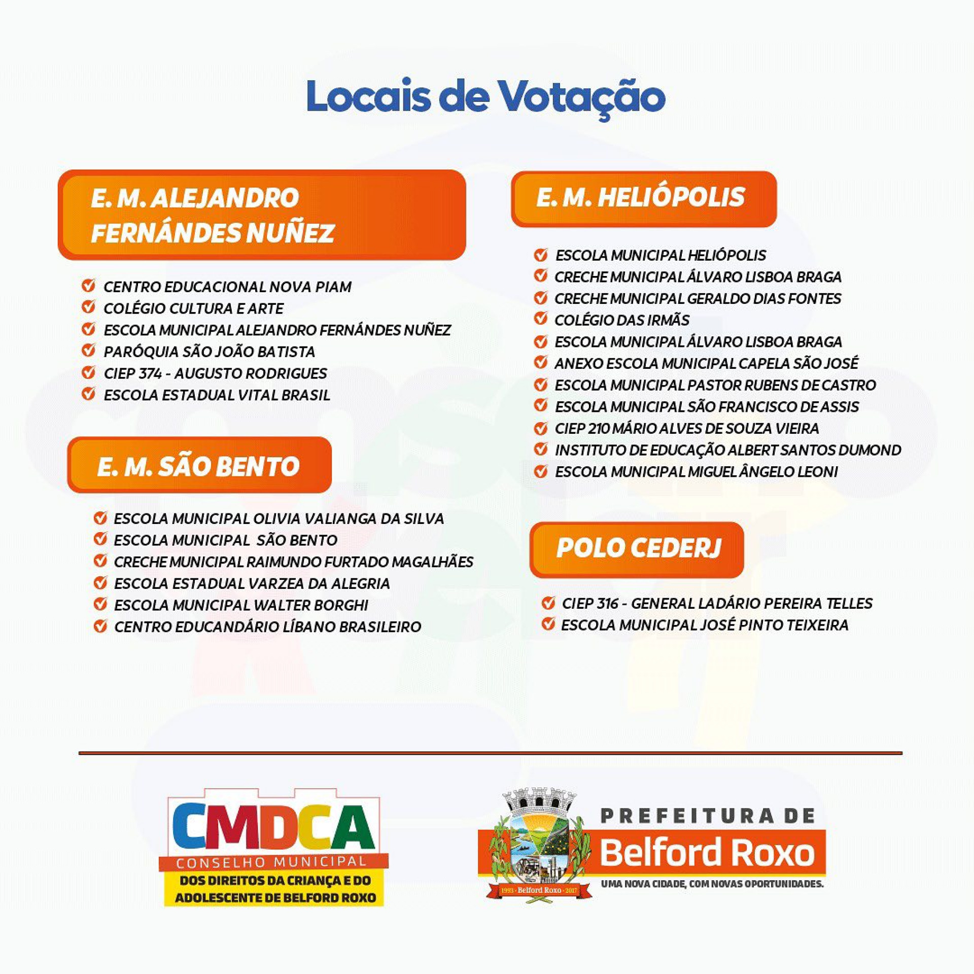 Locais de vota&ccedil;&atilde;o 4 - Belford Roxo - Divulga&ccedil;&atilde;o