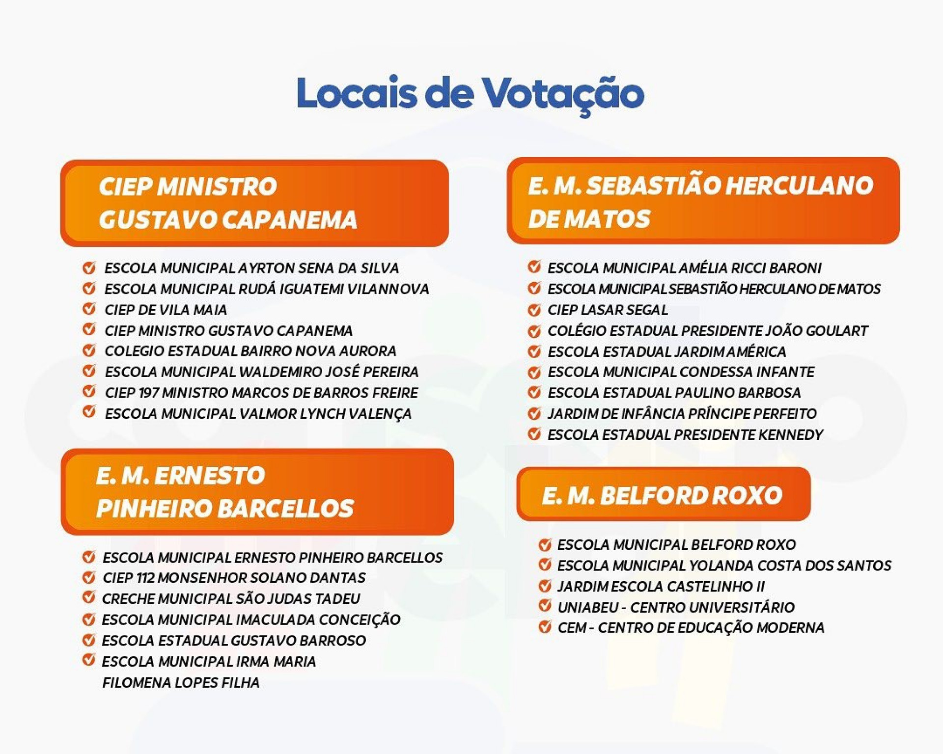 Locais de vota&ccedil;&atilde;o 1 - Belford Roxo - Divulga&ccedil;&atilde;o