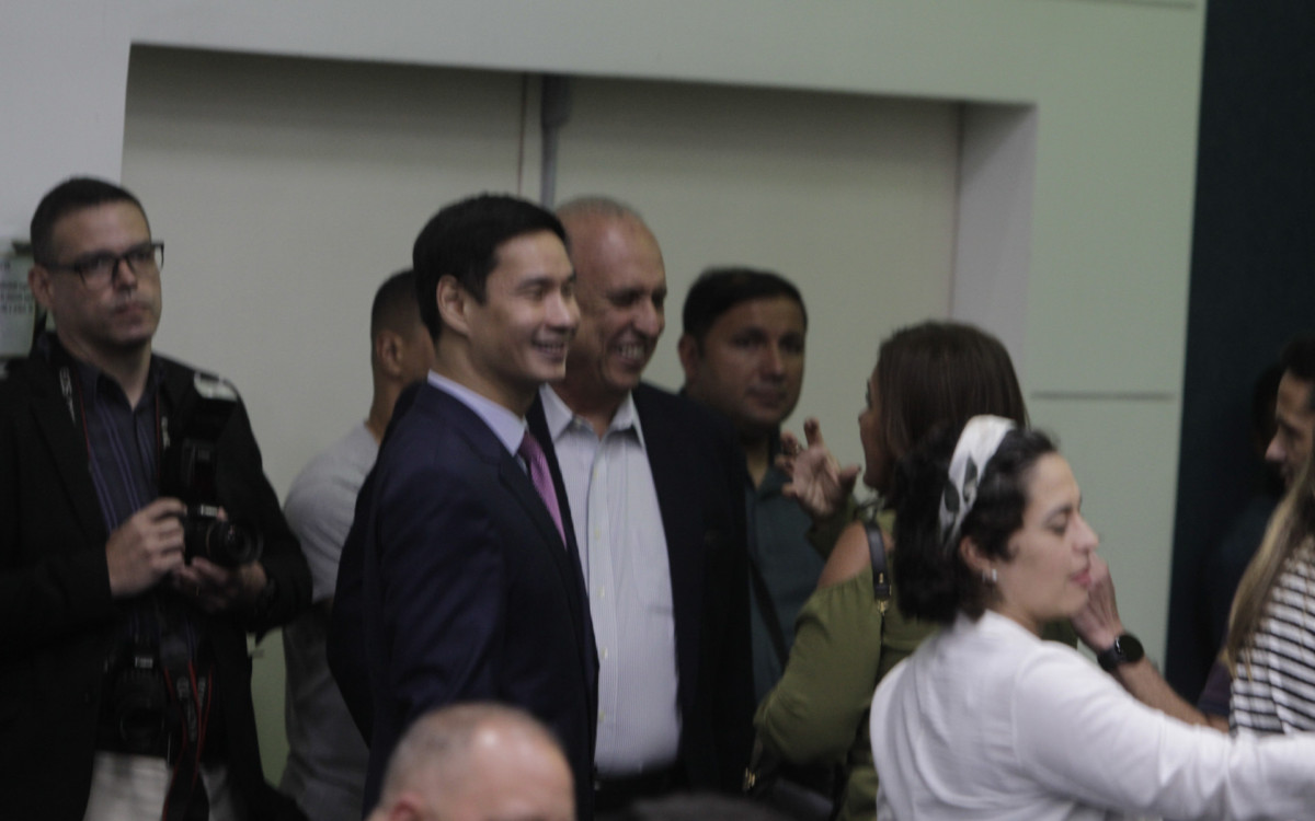 Cerimônia de passagem de gestão na Polícia Civil, na foto, o Ex-governador Pezão. Nesta segunda-feira (02). - Marcos Porto/Agência O Dia