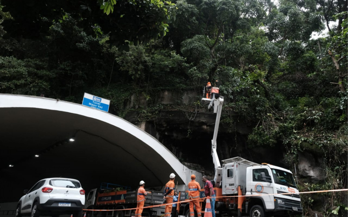 Comlurb retira árvore que caiu na Rua Tonelero devido as chuvas - Pedro Ivo/Agência O DIA