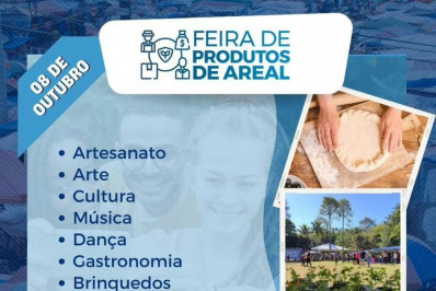 Feira de Produtos de Areal acontece no dia 8 de outubro