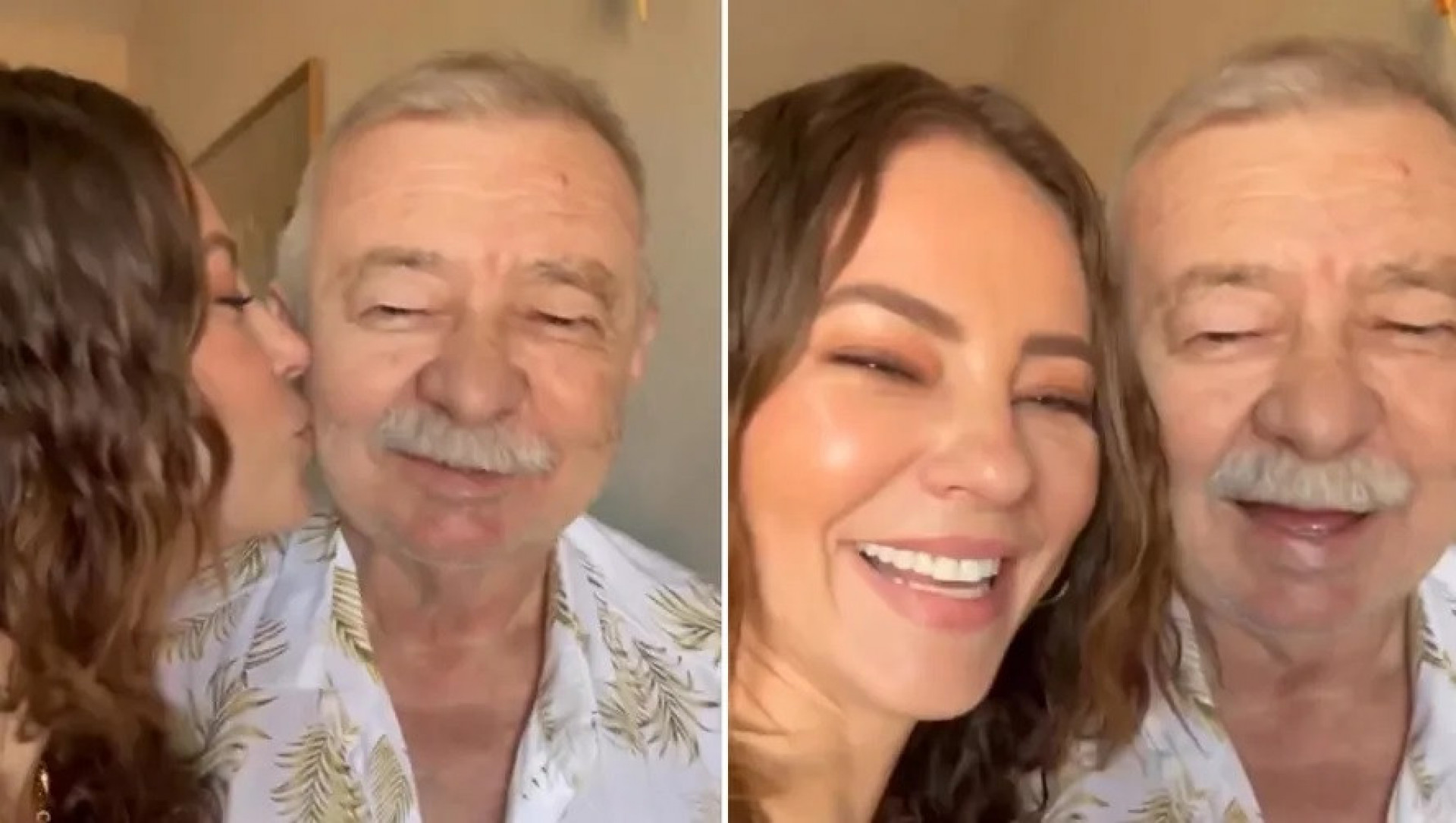 Paolla Oliveira se emociona ao fazer surpresa para o pai - Reprodução / Instagram