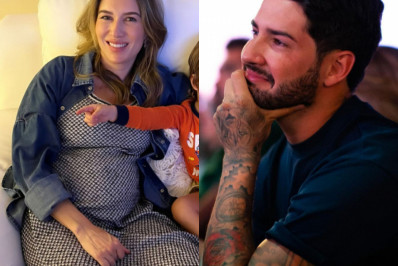 Grávida, Rebeca Abravanel exibe barriga e Alexandre Pato se derrete