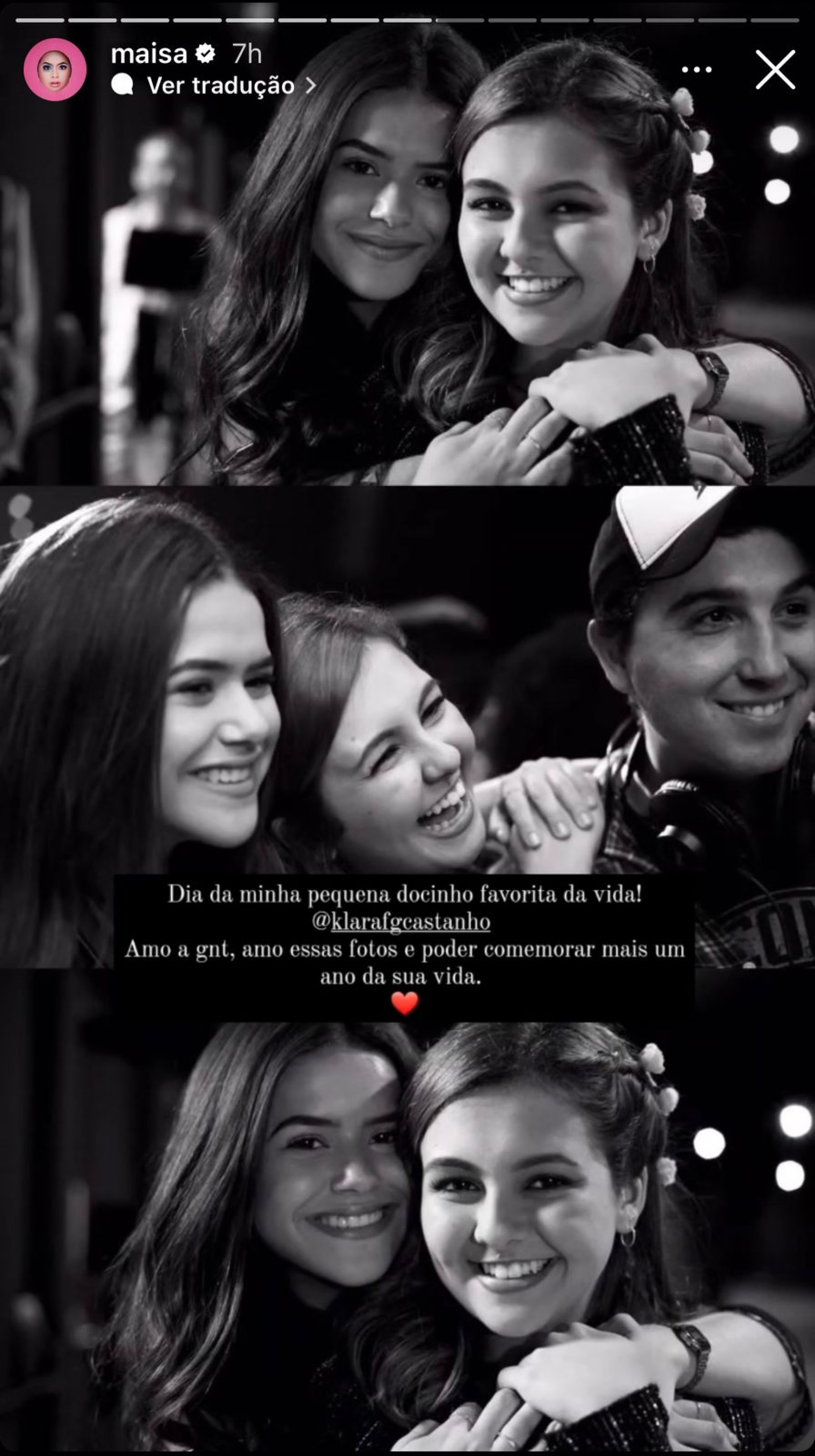Maisa comemora aniversário de Klara Castanho - Reprodução