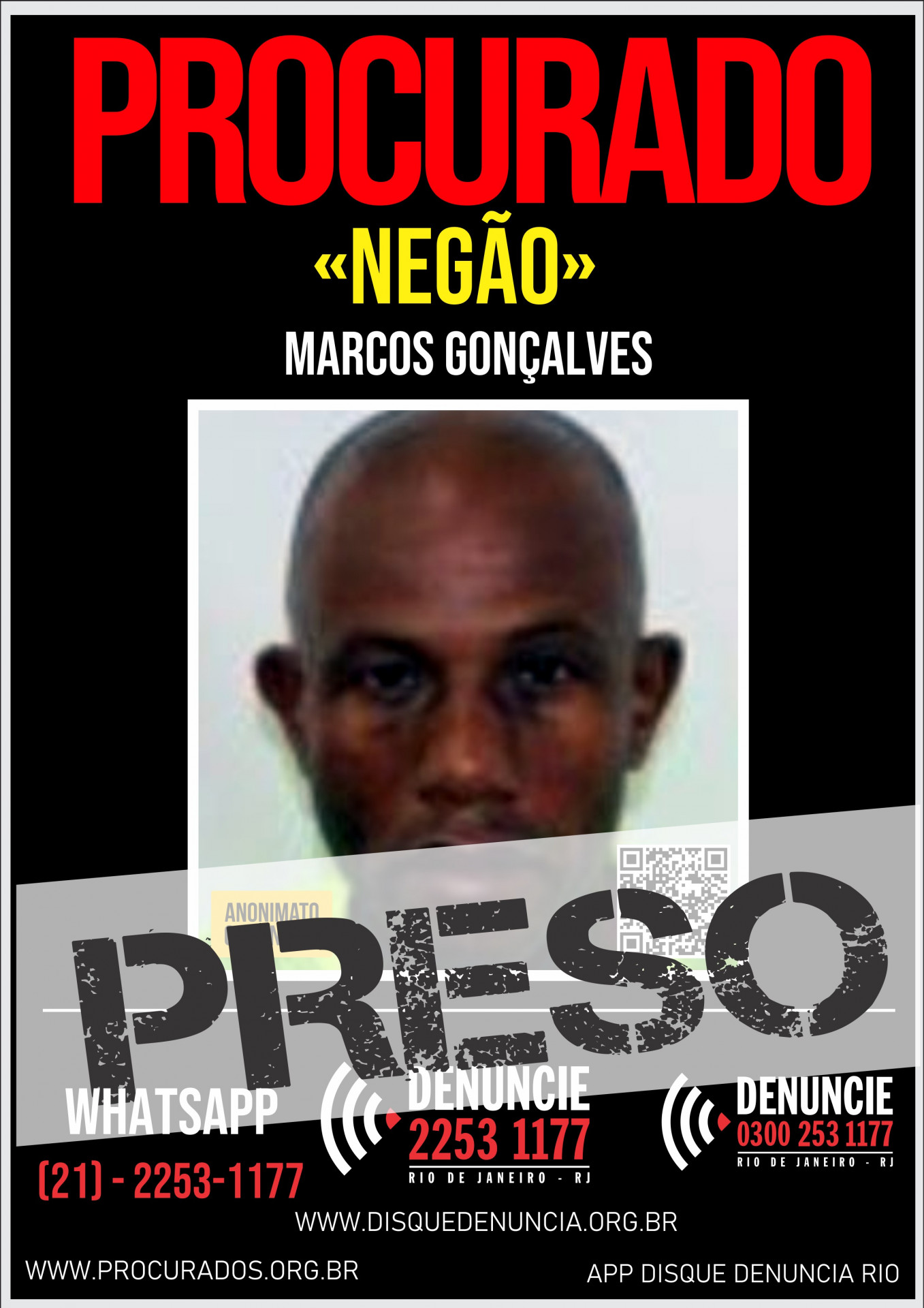 Foragido da Justiça de São Paulo é preso em Coelho Neto - Divulgação / Disque Denúncia