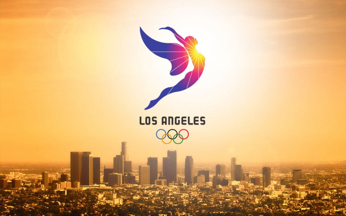 LOS ANGELES, ESTADOS UNIDOS DA AMÉRICA - Em Agosto De 2028, Bandeira Dos Jogos  Olímpicos 2028 Do Verão E Logotipo Com Bandeira Do Imagem Editorial -  Ilustração de atlético, esportes: 97236460
