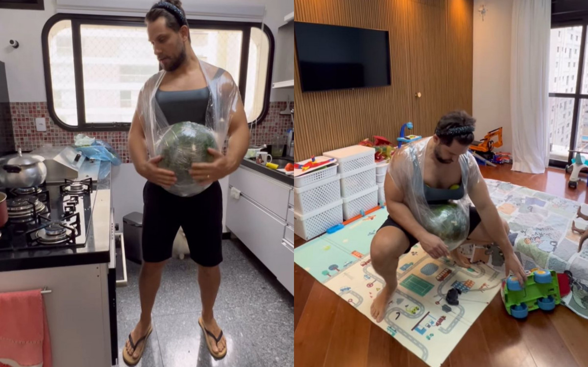 Ex-BBB Elieser Ambrósio simulou gravidez em apoio à mulher, Kamilla Salgado - Reprodução/Instagram