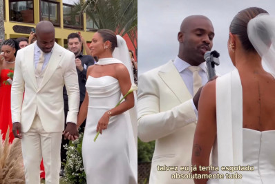 Rafael Zulu e Aline Becker se casam com cerimônia na praia