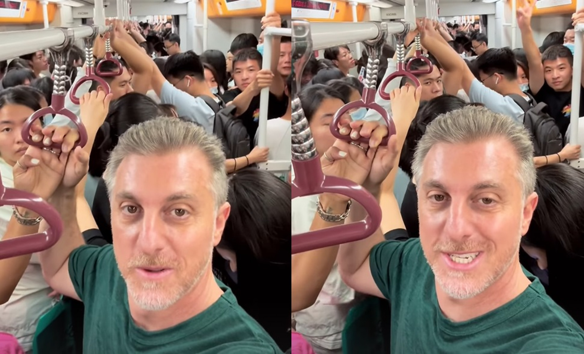 Luciano Huck anda de metrô na China - Reprodução do Instagram