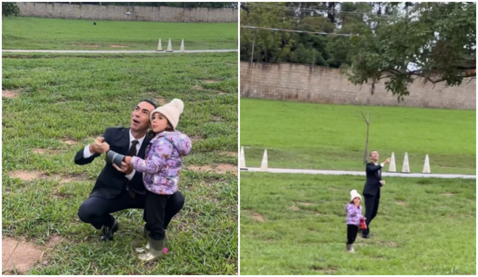 César Tralli solta pipa com a filha Manuela - Reprodução/Instagram