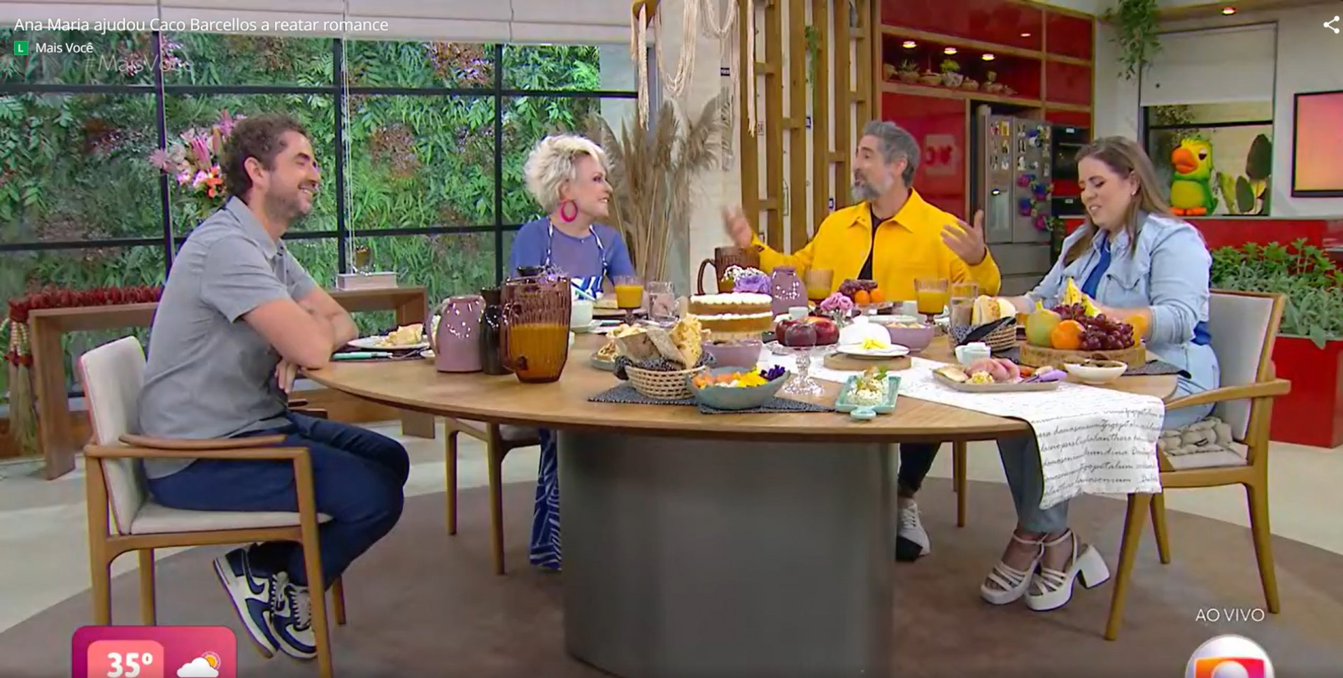 No 'Mais Você', Ana Maria Braga revela como foi o casamento de Caco Barcellos e Carla Tilley - Reprodução de vídeo / TV Globo