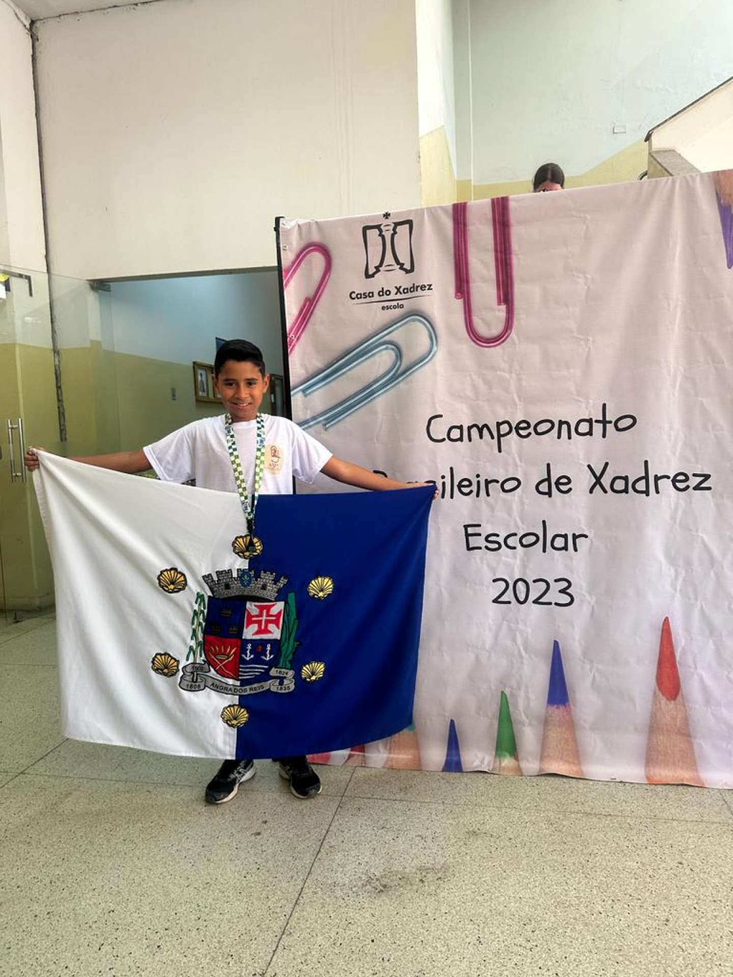 Arthur Bernardo(10) medalha de prata no Campeonato Brasileiro de Xadrez realizado em Belo Horizonte