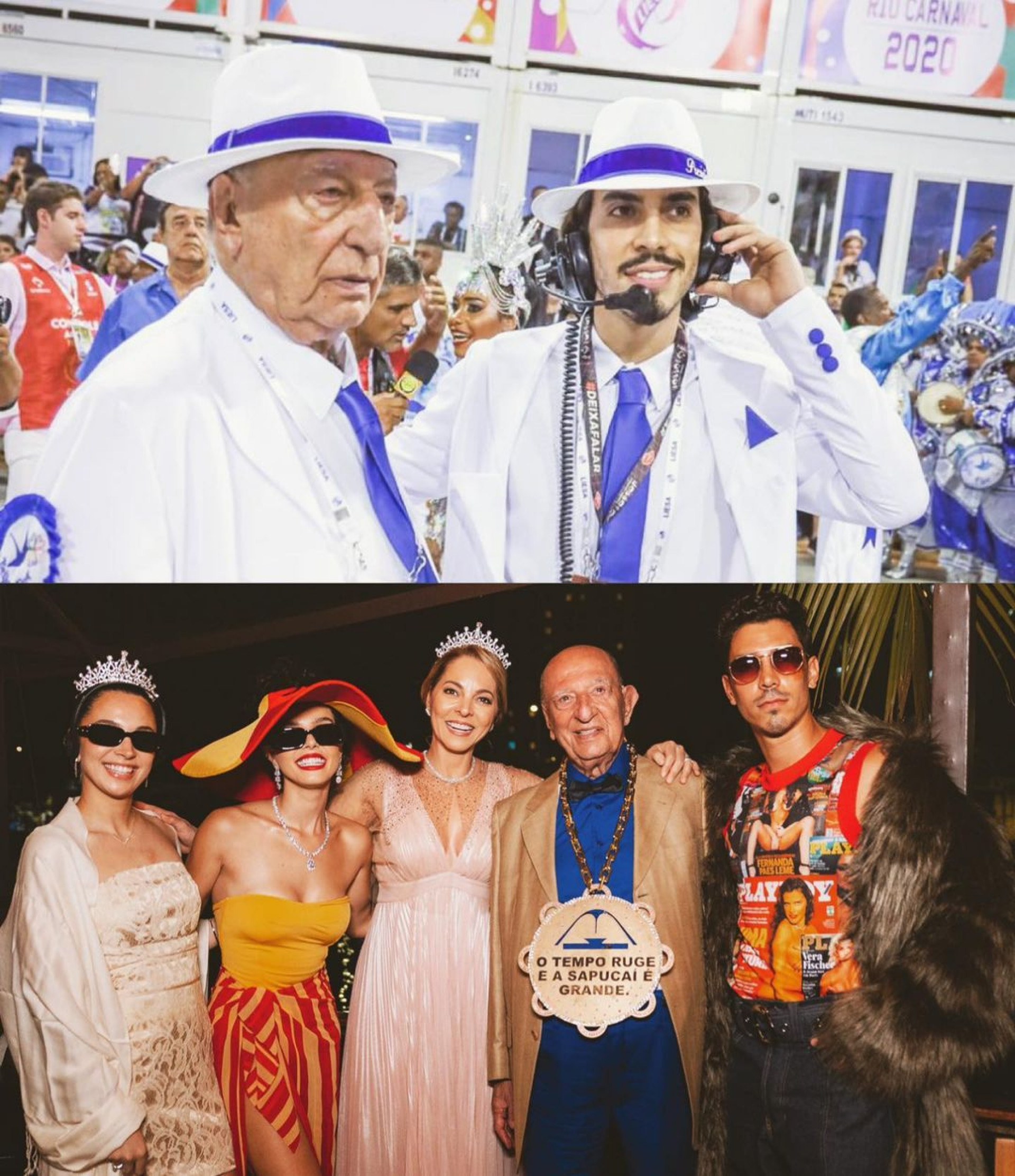 Gabriel David com o pai, Anísio Abraão David, presidente de honra da Beija-Flor - Reprodução Internet