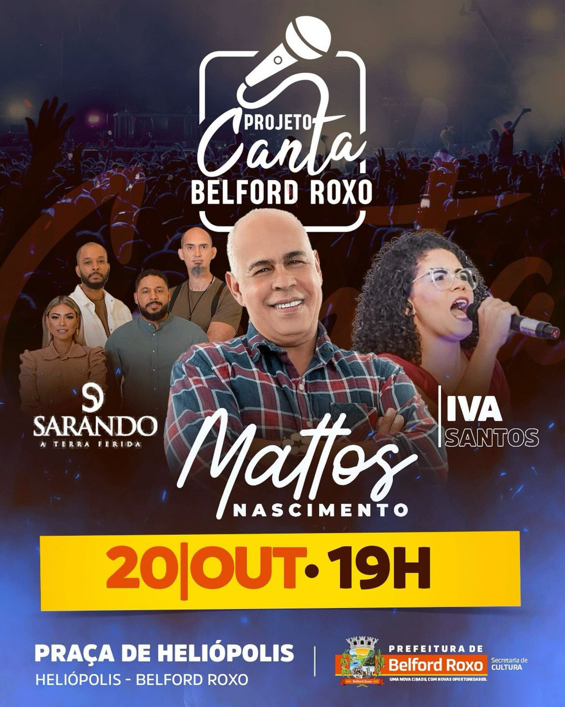 Mattos Nascimento, Sarando a Terra Ferida e Iva Santos são atrações do Canta Belford Roxo nesta sexta (20) - Divulgação
