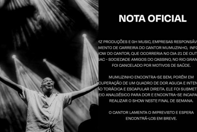 Mumuzinho cancela show no Rio Grande do Sul por conta de inflamação muscular