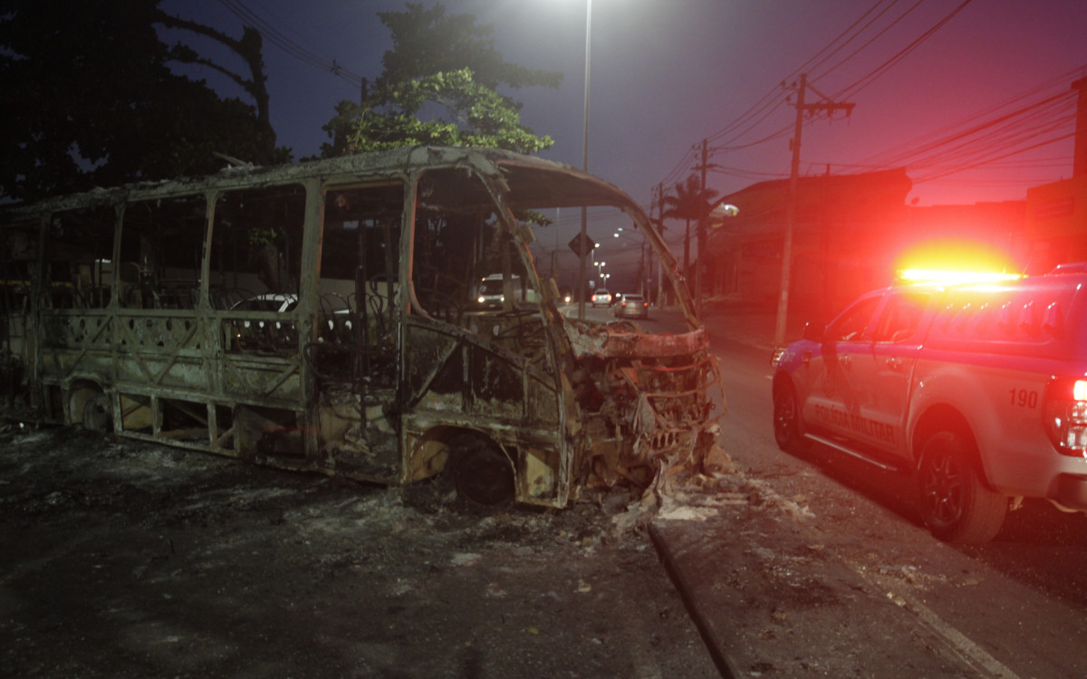Ônibus queimados em Santa Cruz  - Marcos Porto/Agencia O Dia