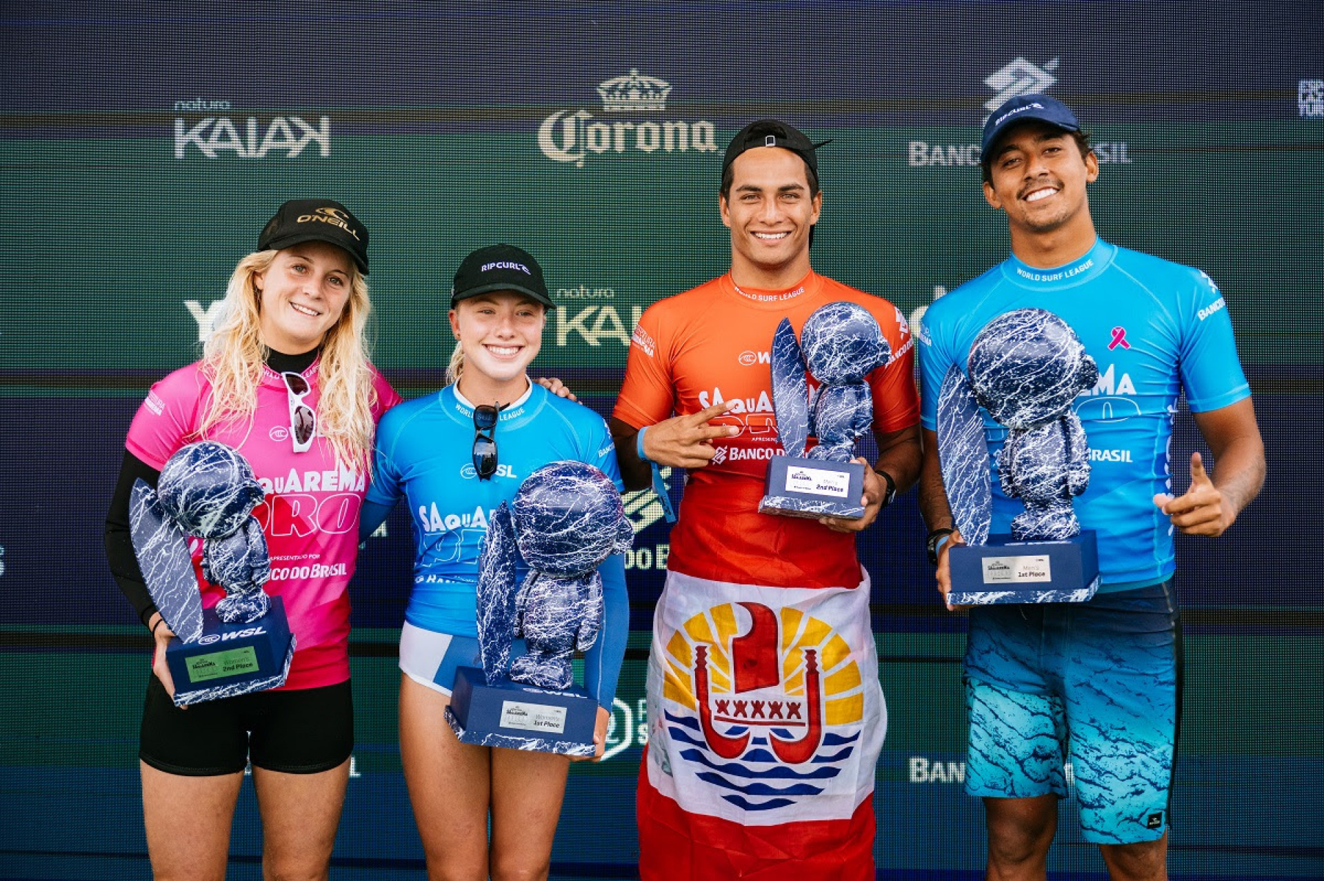 Sophie McCulloch, Erin Brooks, Mihimana Braye e Samuel Pupo  - Thiago Diz/WSL