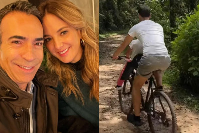 Ticiane Pinheiro revela 'segredo das pernas bonitas' de César Tralli após elogio de Alcione