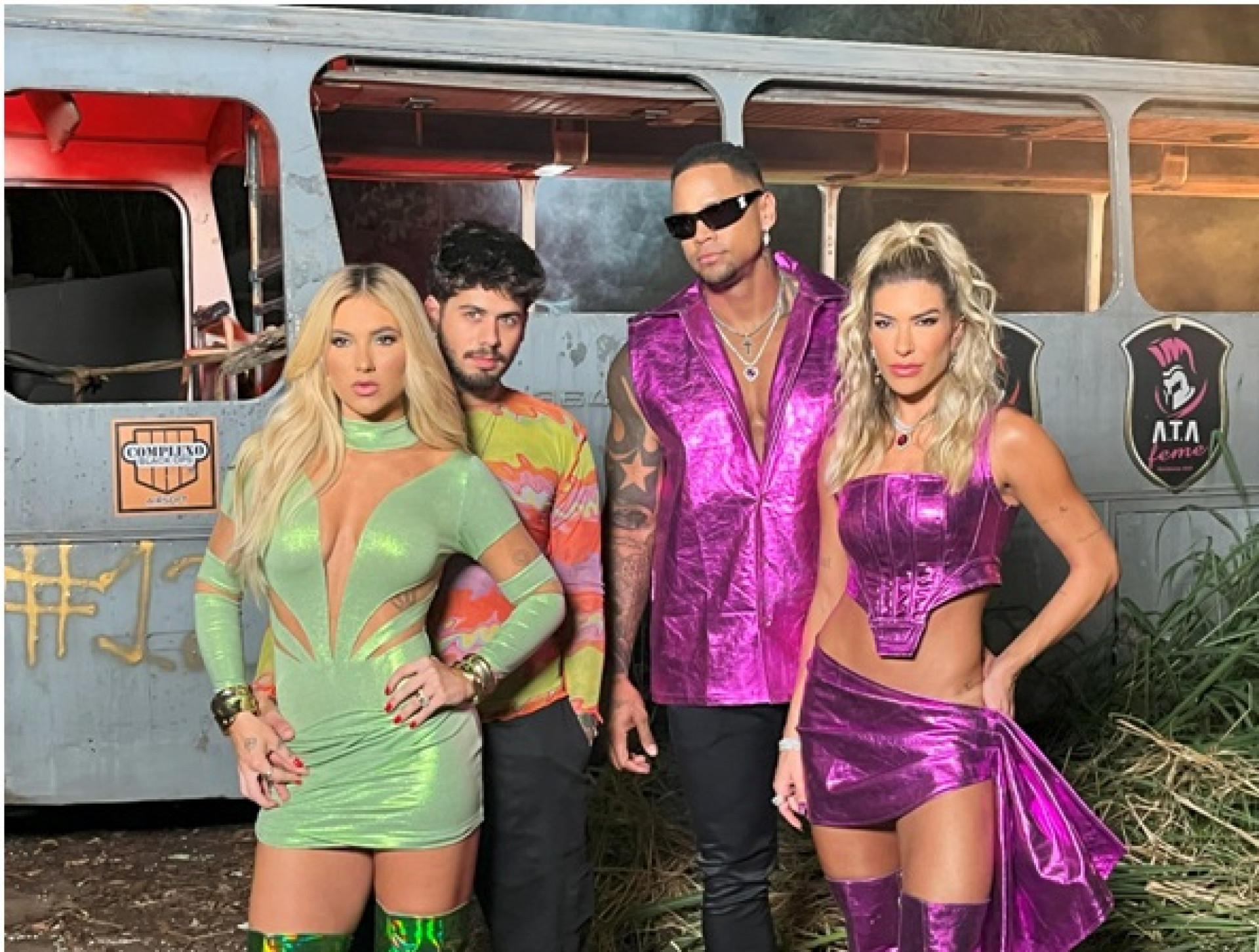 Virginia Fonseca, Zé Felipe, Léo Santana e Lore Improta gravam clipe juntos - Barbara Cotta / Divulgação