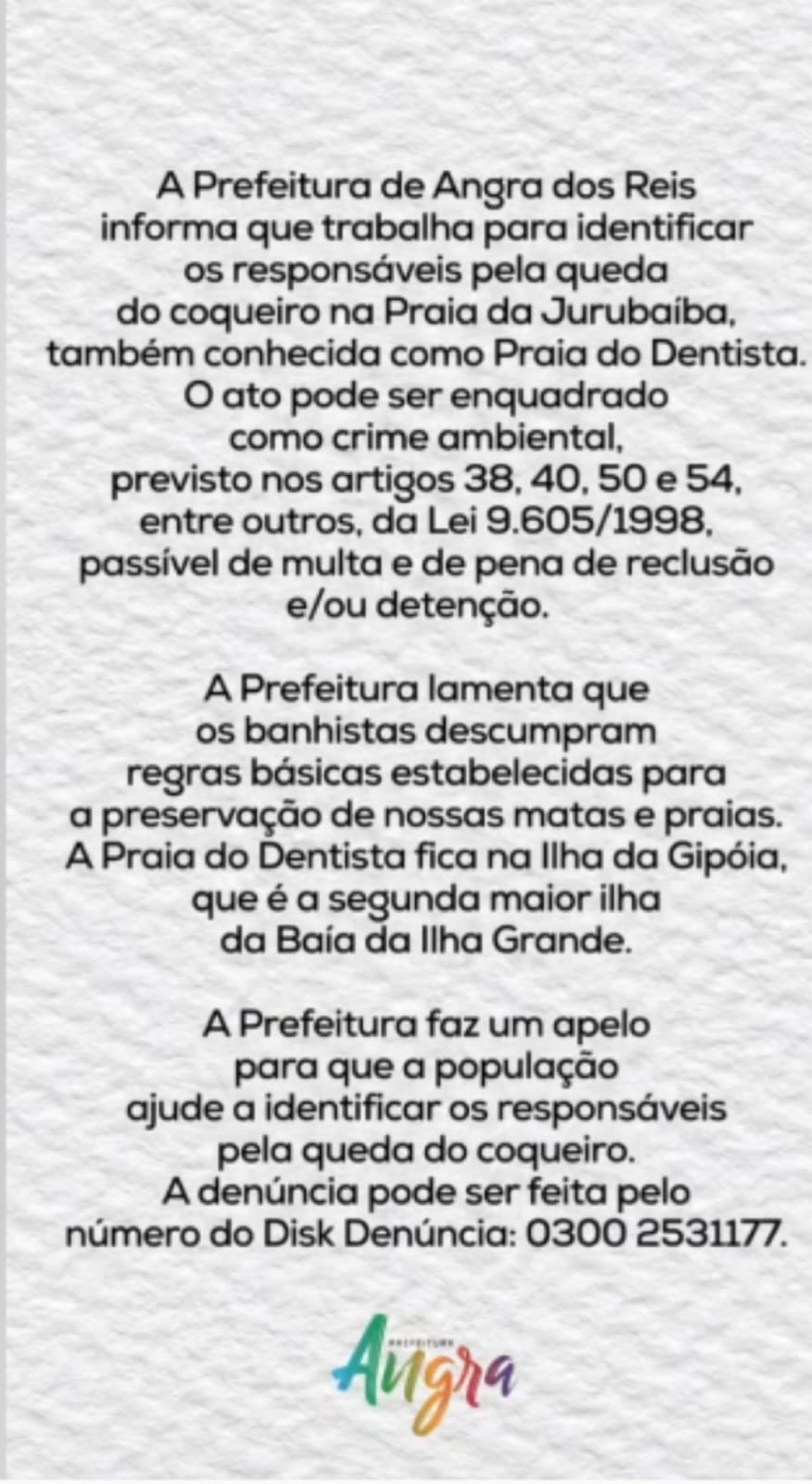 Prefeitura reage ao v&iacute;deo que viralizou feito por um morador indignado com a a&ccedil;&atilde;o dos jovens - Divulga&ccedil;&atilde;o/rede oficial da PMAR