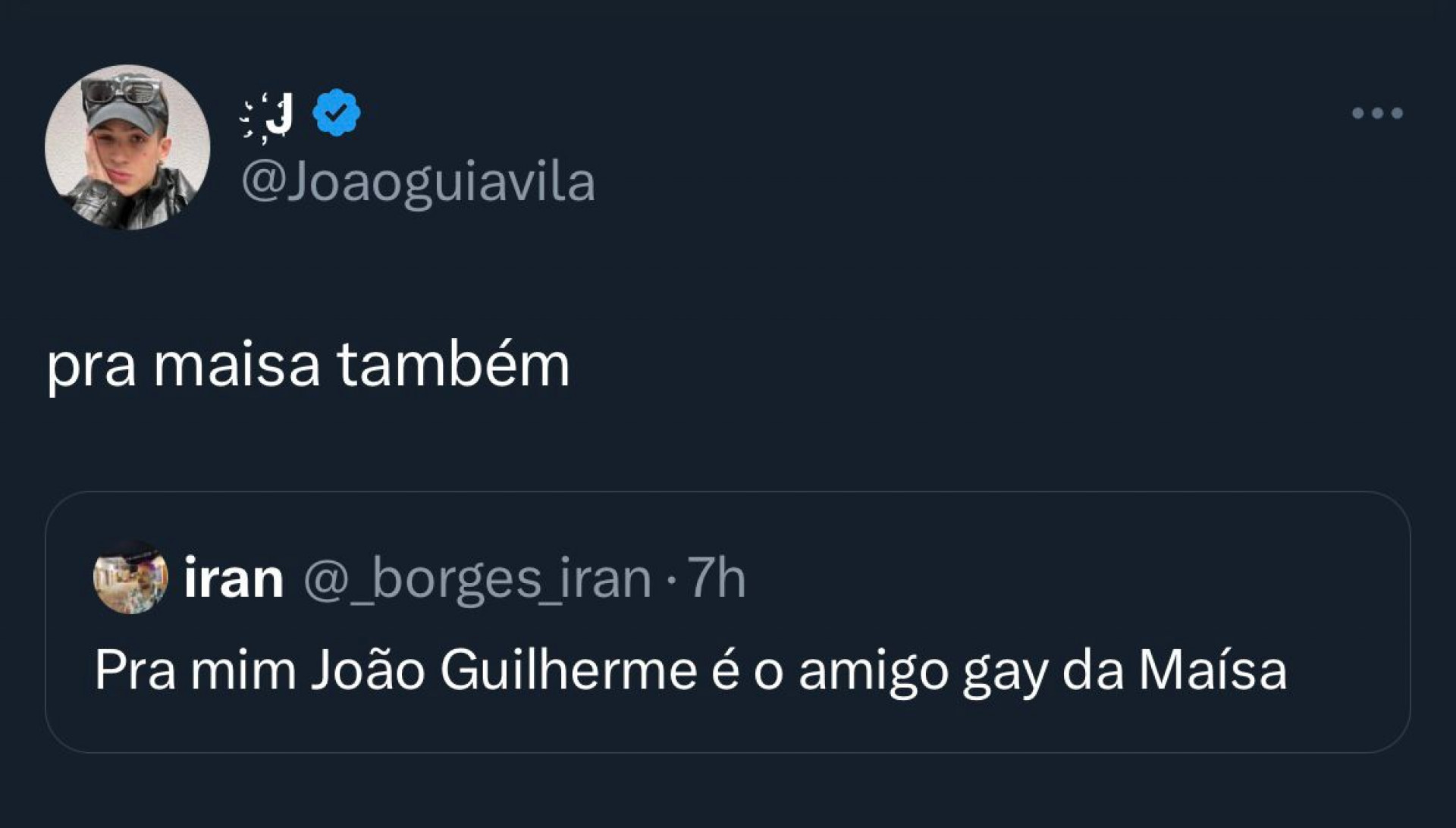 João Guilherme entrega como Maisa o enxerga após torcida para casal - Reprodução / X