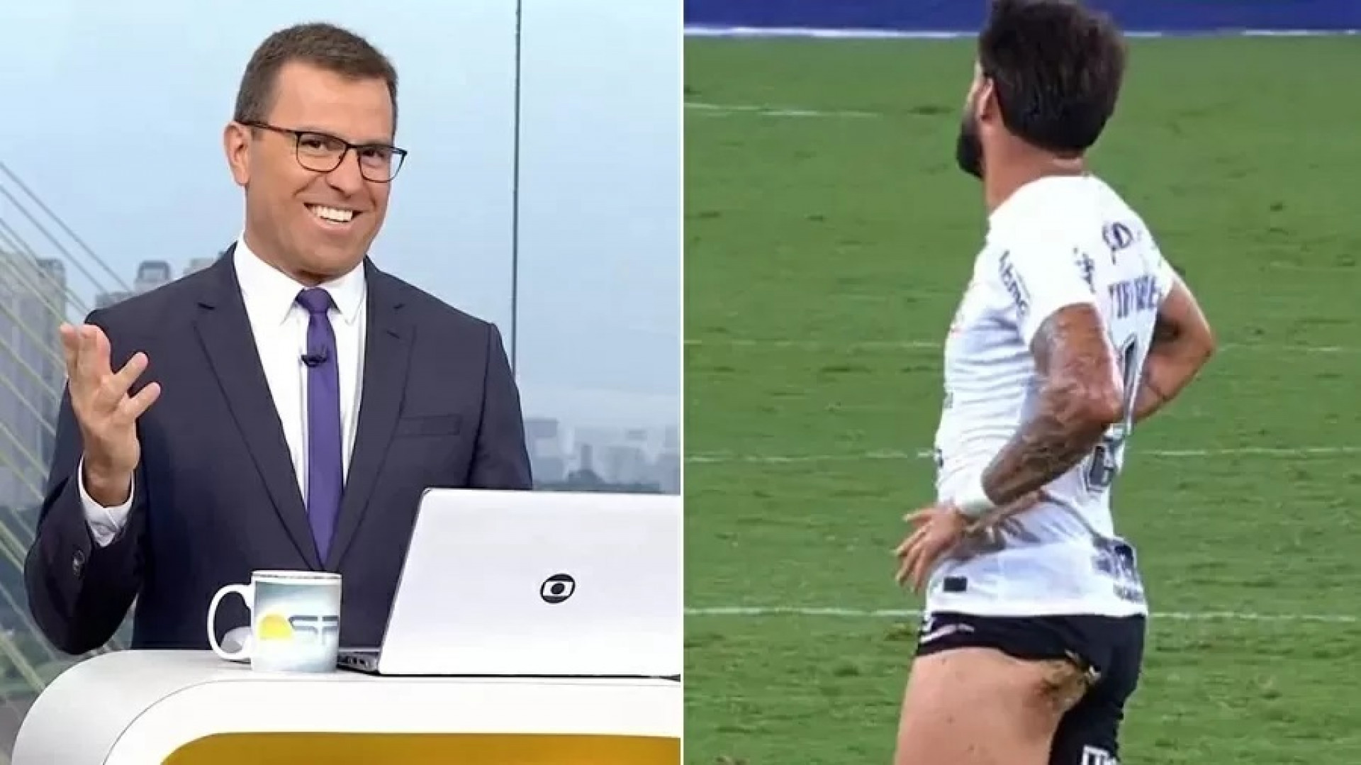 Rodrigo Bocardi pede para encerrar o 'Bom Dia SP' com a imagem de Yuri Alberto - Reprodução