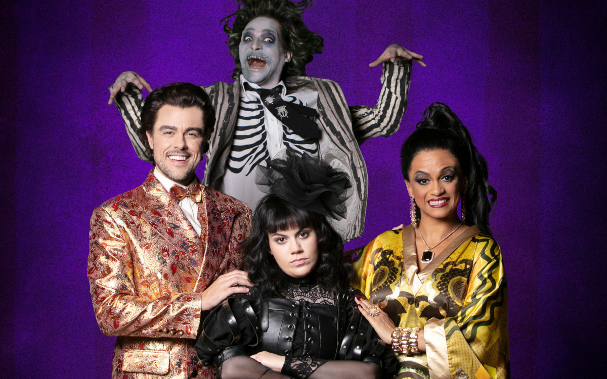 Eduardo Sterblitch, Ana Luiza Ferreira, Joaquim Lopes e Flávia Santana estão no elenco de 'Beetlejuice, o musical'
- Leo Aversa / Divulgação