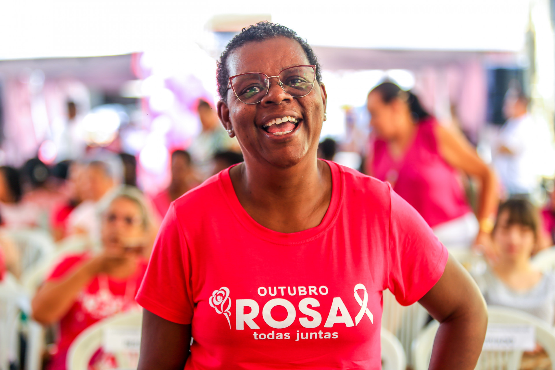 A enfermeira e moradora de Coelho da Rocha, Maria da Concei&ccedil;&atilde;o, de 57 anos, &eacute; paciente de fisioterapia oncol&oacute;gica na Cl&iacute;nica de Mulher - Rafael Barreto/PMBR