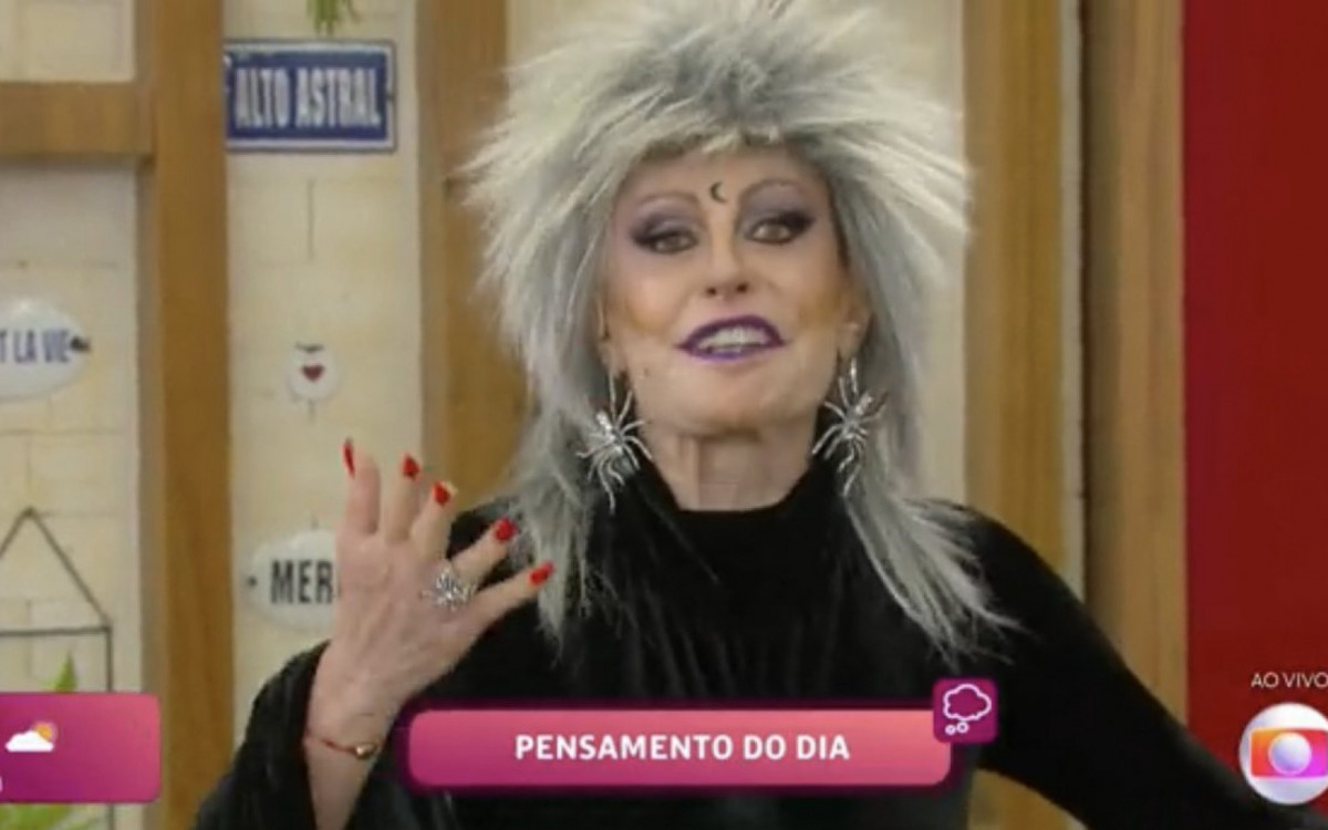Ana Maria Braga se veste de bruxa para comemorar o Halloween no 'Mais Você' - Reprodução