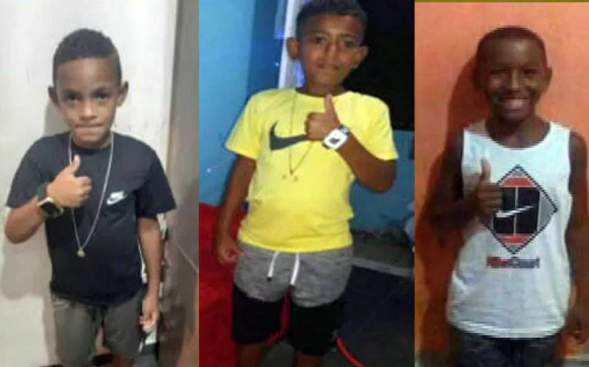 Os três meninos foram mortos na Comunidade do Castelar, em dezembro de 2020 - Reprodução