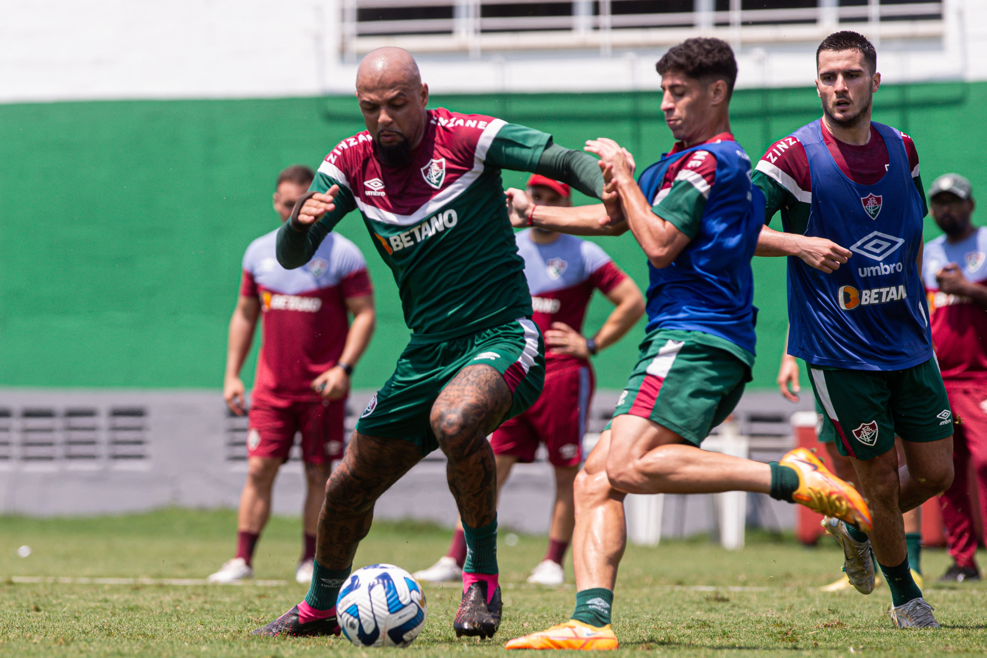 Felipe Melo em treinamento - Marcelo Goncalves