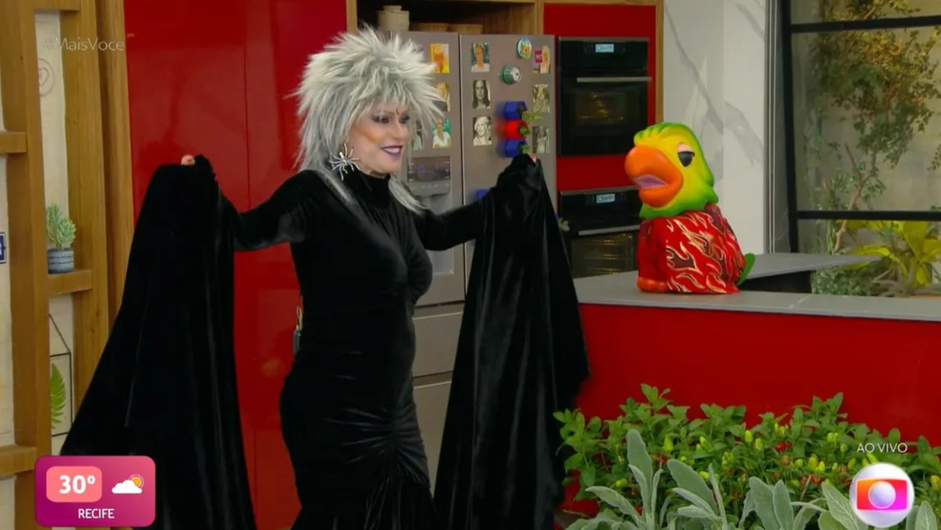 Ana Maria Braga se fantasia de bruxa para comemorar o Halloween no 'Mais Você' - Reprodução