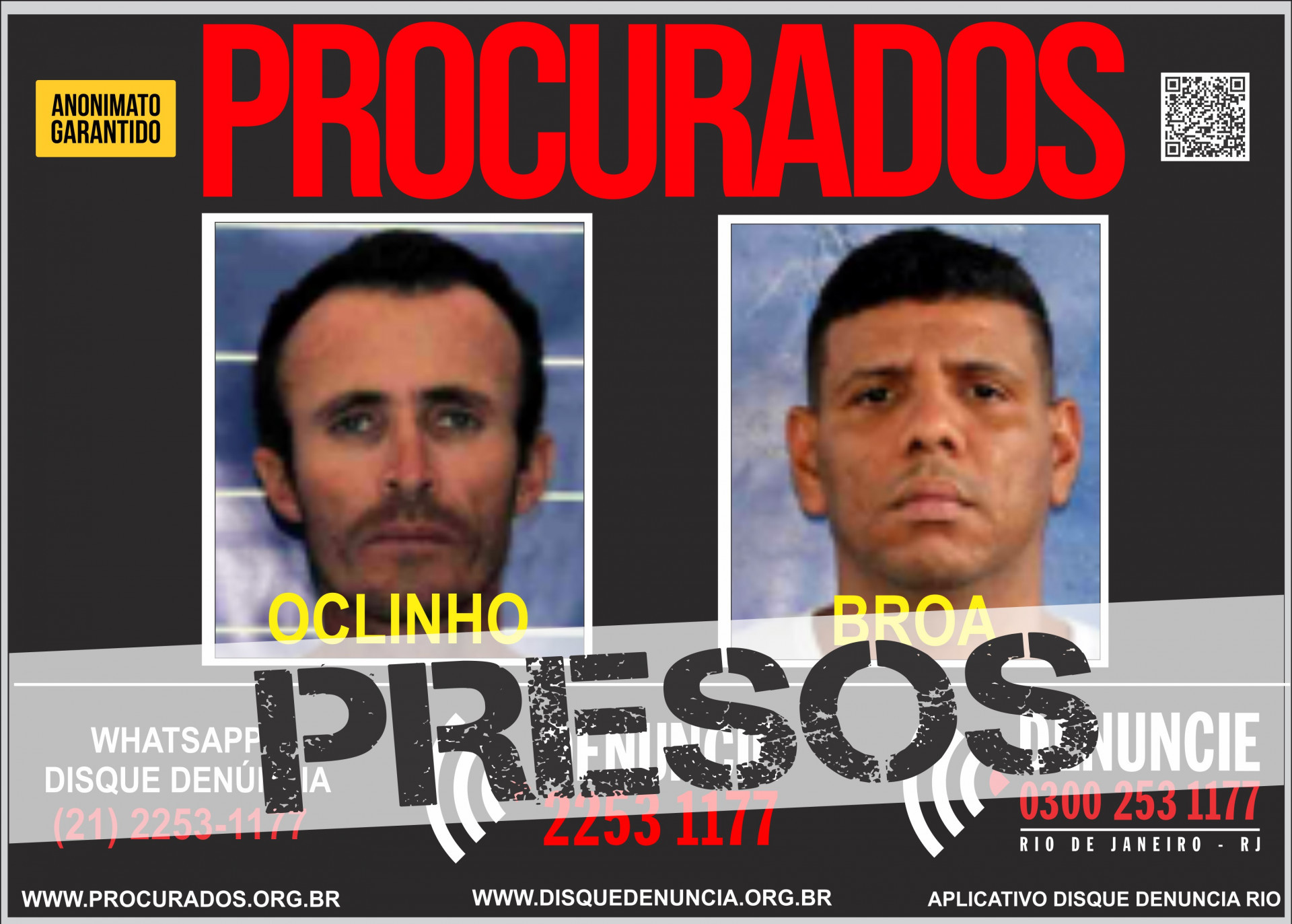 Foragidos da Justiça são presos na Zona Norte do Rio - Divulgação