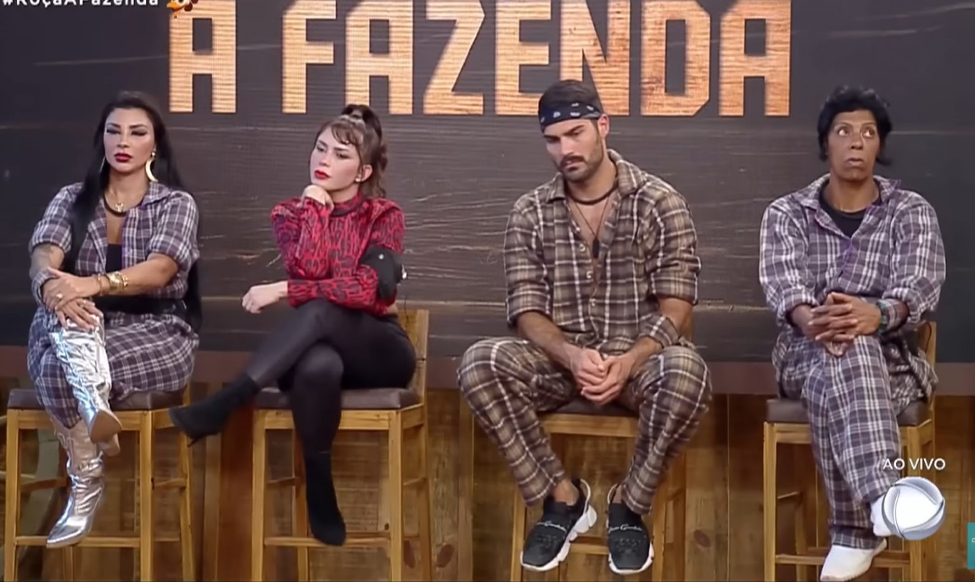 Jenny Miranda, Márcia Fu, Nadja Pessoa e Shayan estão na roça - Reprodução de vídeo / Record TV
