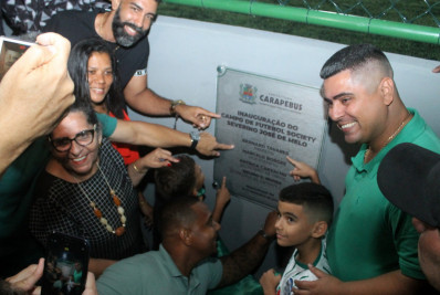 Primeiro campo sintético de futebol society da cidade é considerado obra de dignidade