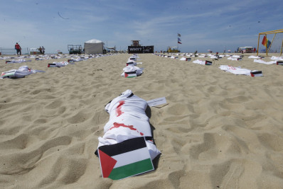 ONG faz ato em repúdio à guerra entre Israel e Hamas e a morte de crianças palestinas