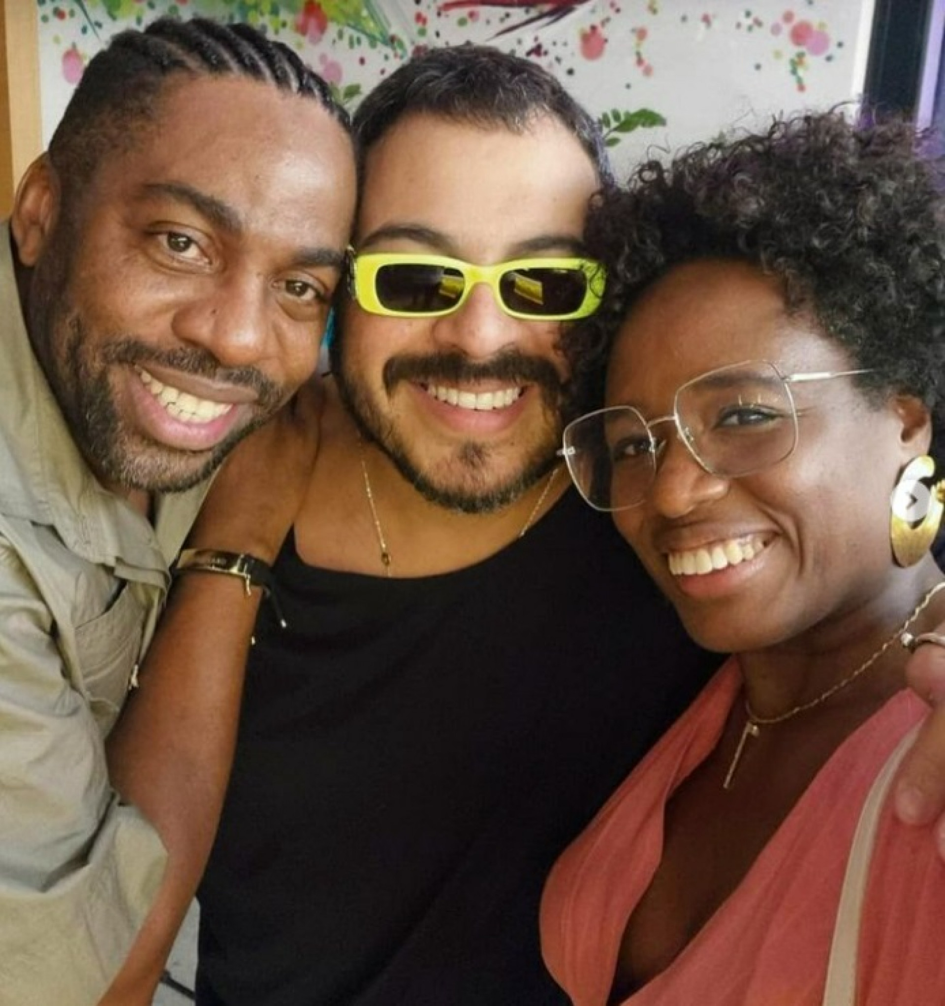 Lázaro Ramos, Luis Lobianco e Tatiana Tiburcio - Reprodução do Instagram