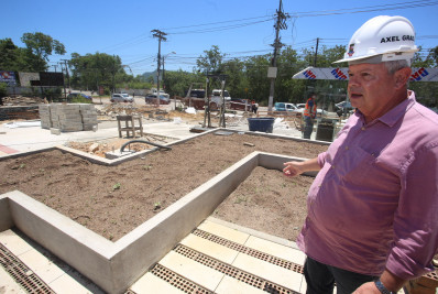 Obra de remodelação da rotatória de Camboinhas em fase final