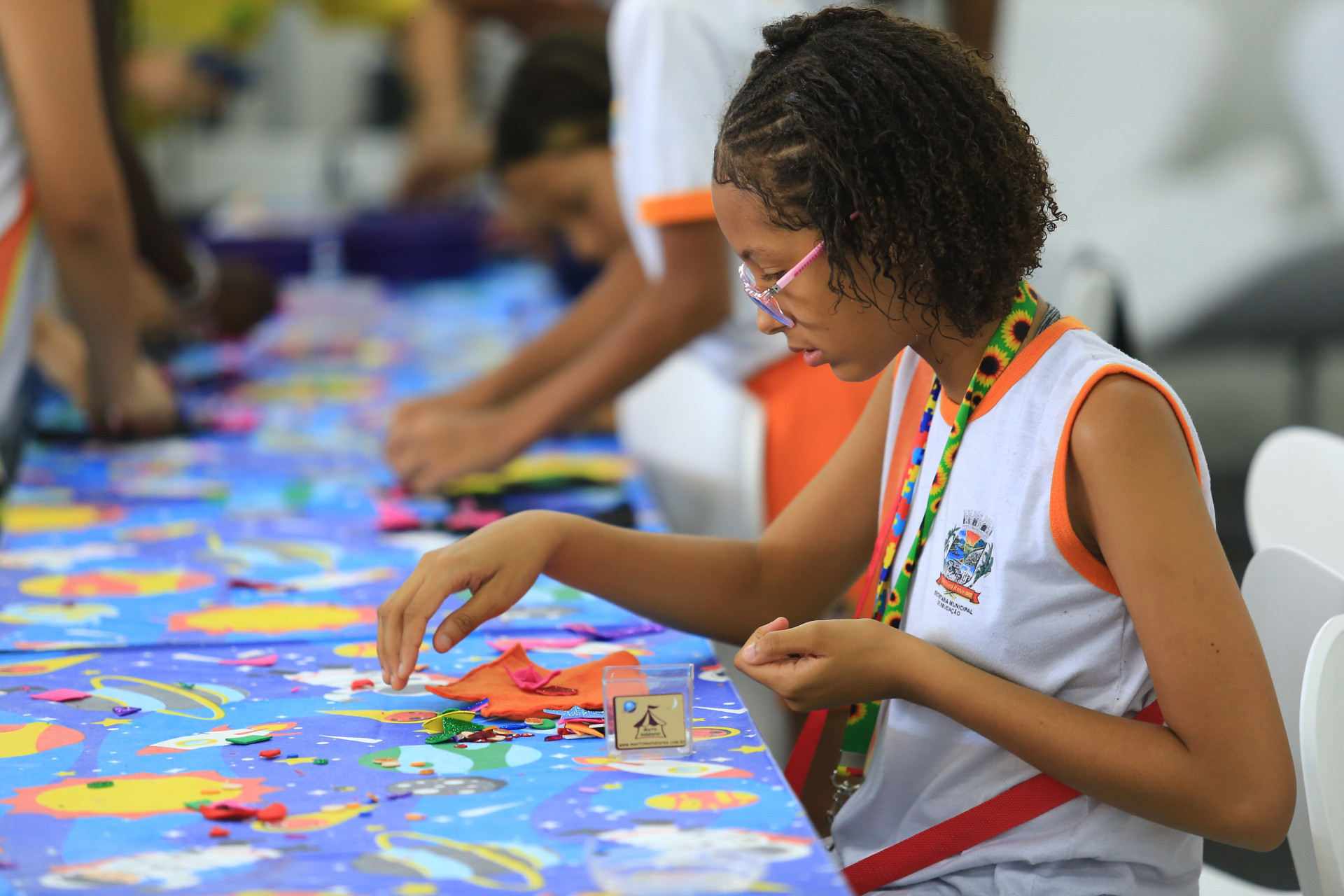 As crianças se divertiram em diversas oficinas culturais que o Flic oferece - Rafael Barreto / PMBR