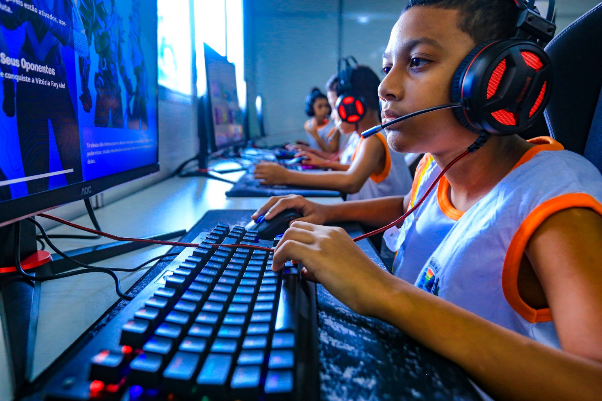 Juan Rafael jogou pela primeira vez no computador e ficou encantado com a experi&ecirc;ncia - Rafael Barreto/PMBR